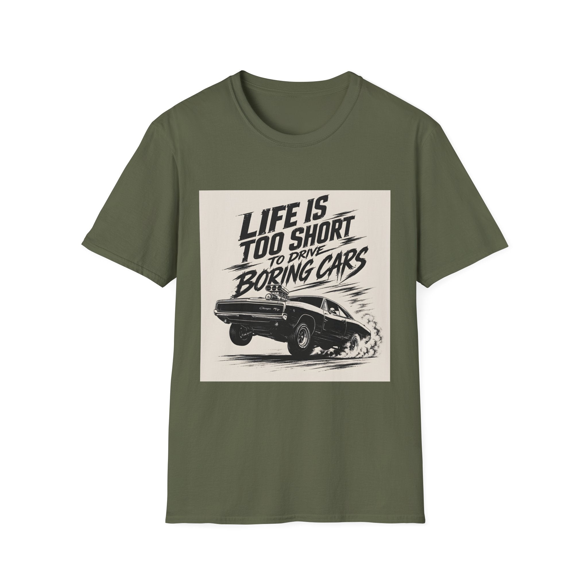 Life Is Too Short to Drive Boring Cars T-Shirt — Vintage Racing Graphic Tee