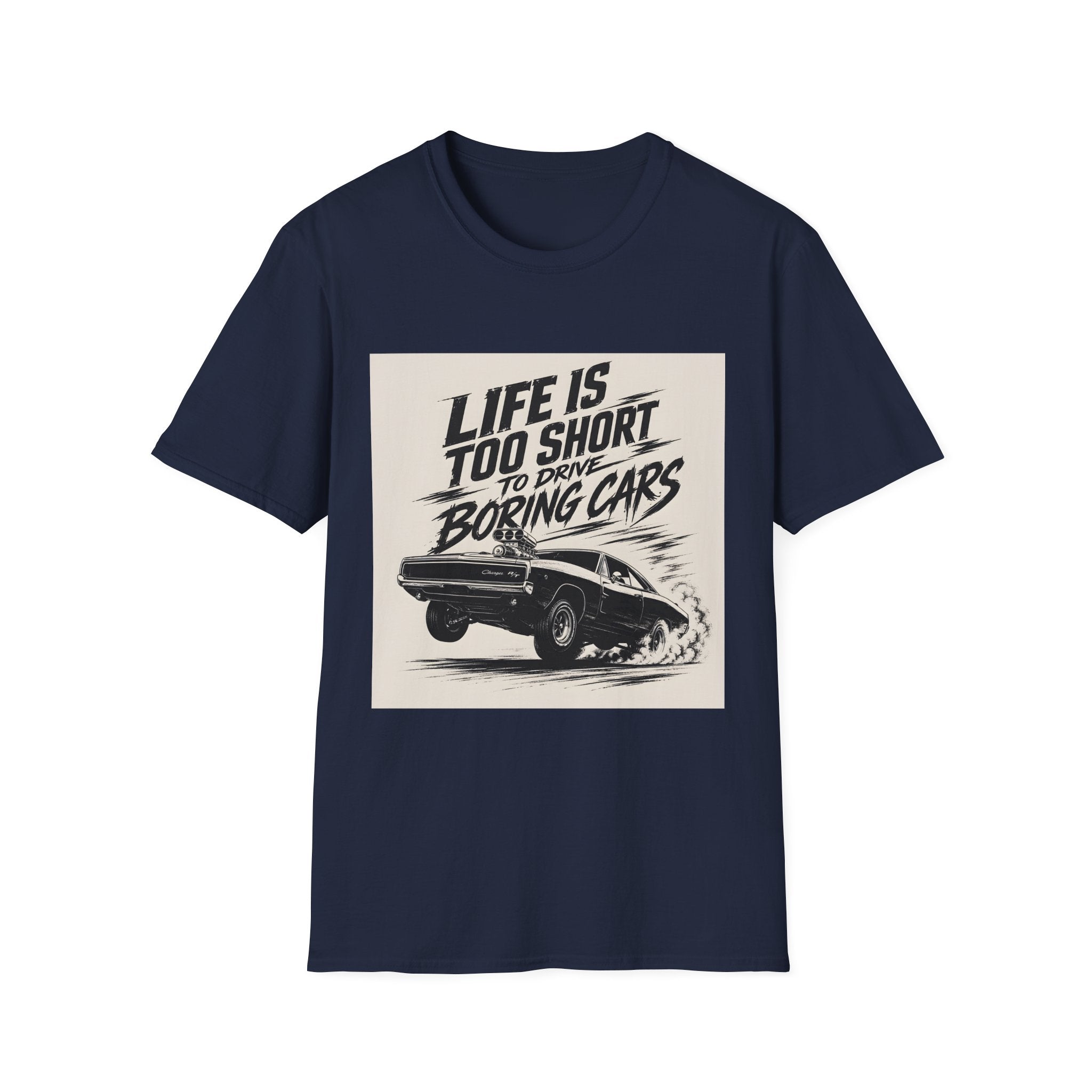 Life Is Too Short to Drive Boring Cars T-Shirt — Vintage Racing Graphic Tee