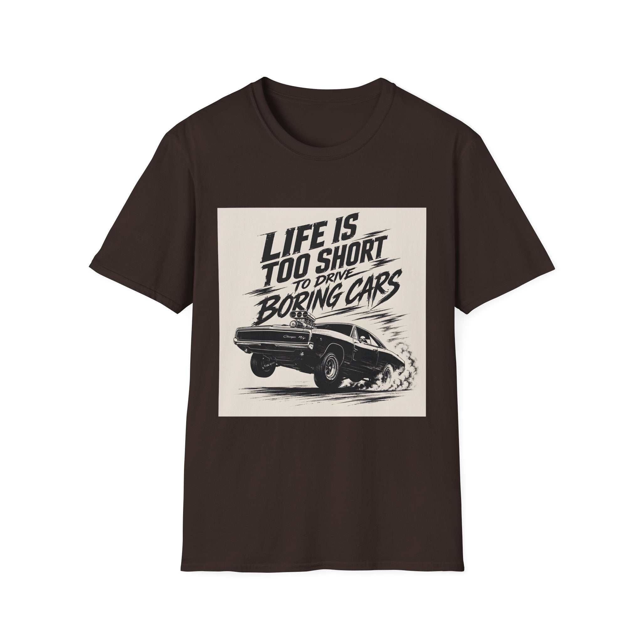 Life Is Too Short to Drive Boring Cars T-Shirt — Vintage Racing Graphic Tee